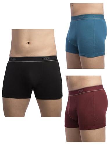 vip men's regal 1301 classic cotton trunks in assorted colours - pack of 3