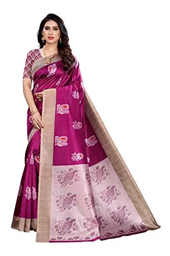 yashika women's jacquard art silk saree (kesar wine_purple)