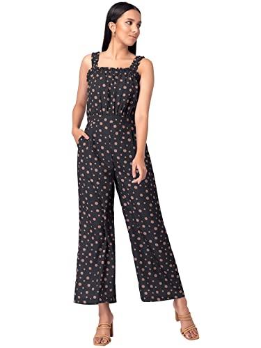 faballey black polka dot print jumpsuit