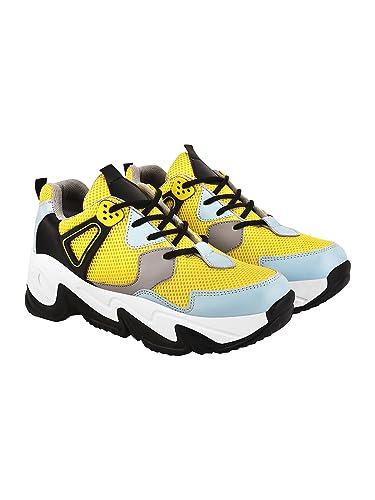 shoetopia womens jm-25 yellow casual shoe - 4 uk (jm-25-yellow)