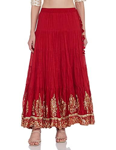 biba women solid flared mix and match(twirl tr17067_red_l-xl)