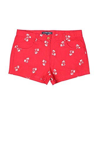 allen solly junior girls' shorts (akgsh315006_red_6-7 years)