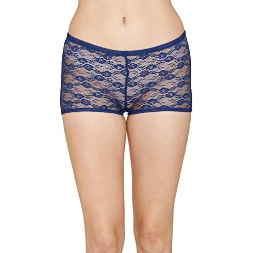 zivame women's lace classic boyshort (pack of 1) (zi2833fash0bluelarge_blue