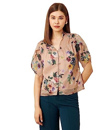 rare women's floral regular fit blouse (ep7554_multi xl)