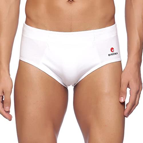 omtex sports cricket special brief for mens, ideal for workout and sports quick dry moisture wicking underwear (pack of 1) white, small