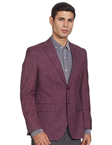 raymond men's full sleeve contemporary fit medium blue formal jacket (rpja06773-b5_104