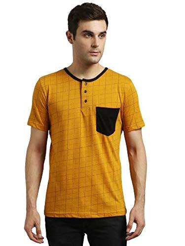 kotty men's round neck printed tshirt(yellow_black,l)