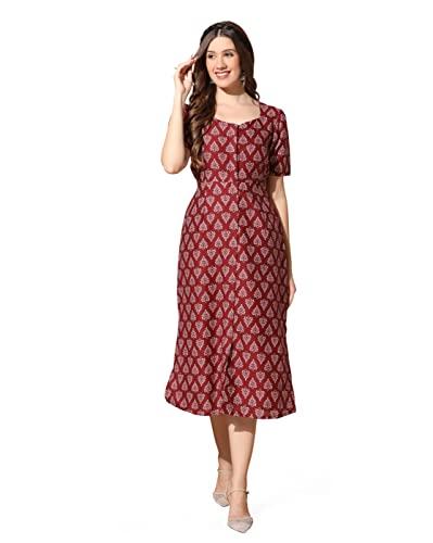 fashion dream women’s a-line midi dresses (fdwdrs00120 mrn m_maroon_m)