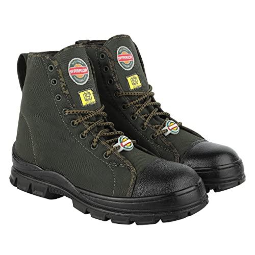 liberty warrior 88-46hstg jungle boot for men, soft toe, olive green & black, size-10uk