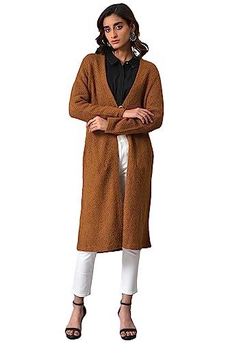 w for woman acrylic brown winter women cardigan sweater (22now40134-219562