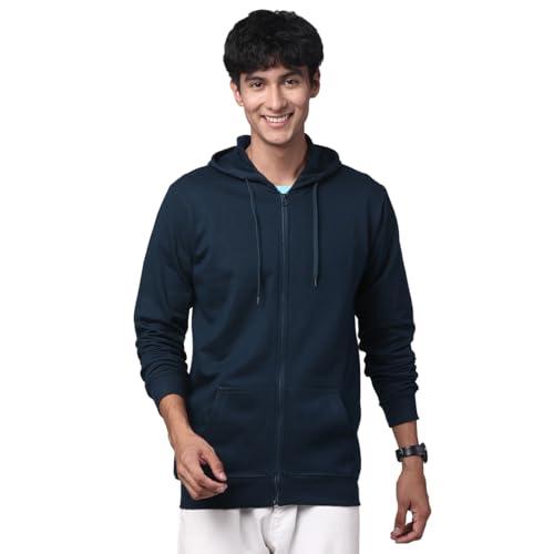 adro mens cotton solid zipper hoodie sweatshirts (zh23-pln-sb_teal_3xl)