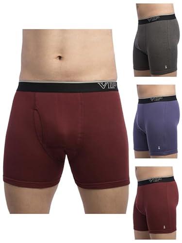 vip men's regal 1300 snug fit cotton rib trunks in assorted colours - pack of 4