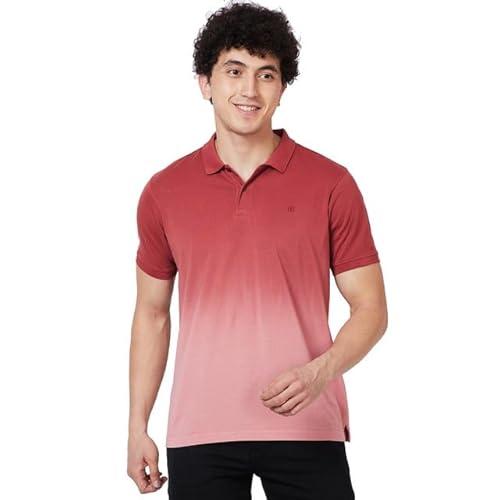 raymond regular fit maroon t-shirt for men