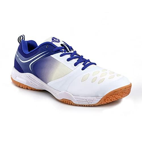 nivia men hy-court 2.0 badminton shoes white/blue