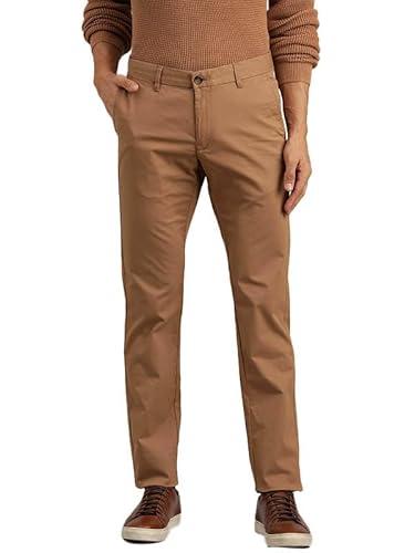 indian terrain mens solid brown flat front trouser