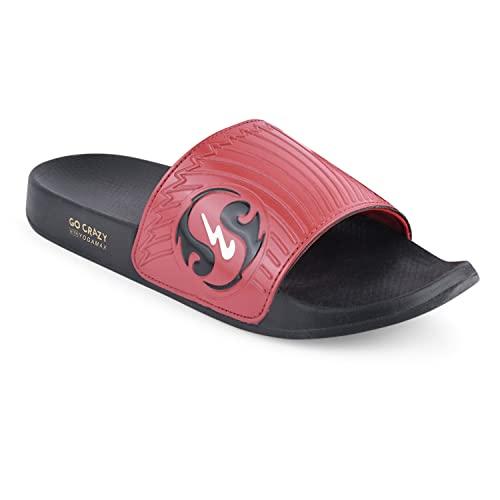 campus men's sl-430 red/blk sliders - 9uk/india sl-430