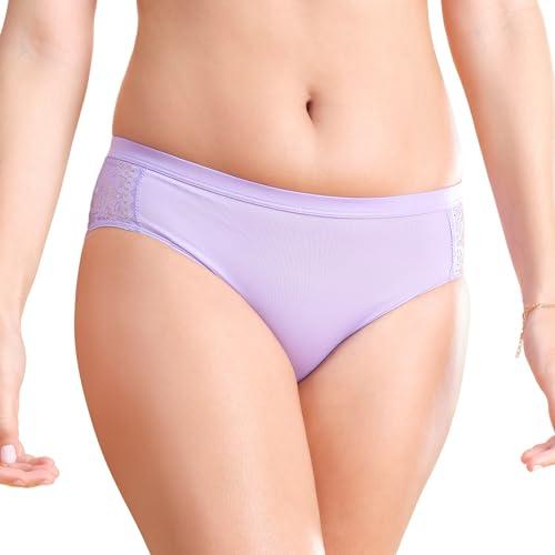 enamor women's 91% nylon, 9% spandex classic regular fit briefs (pack of 1) (p118_violet tulip_m)