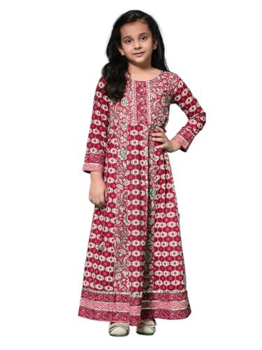 readiprint fashions anarkali style cotton fabric maroon color dress (6-12m_maroon)