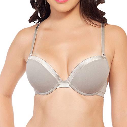 soie padded wired seamless cup bra (cb-103silver grey36b)