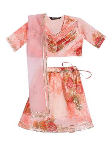 readiprint fashions straight style peach color kota doria fabric choli and lehenga with dupatta-(9-10y)