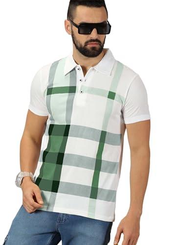 ausk mens color block polo t shirt (color-green)