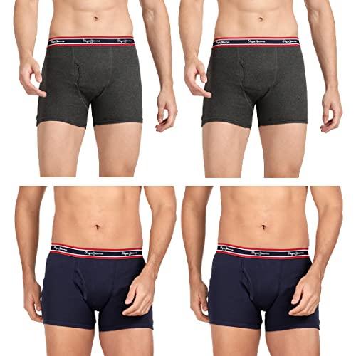 pepe jeans men's cotton regular trunks (pack of 4) (8904311364276_parry red|bottle greeen_s)