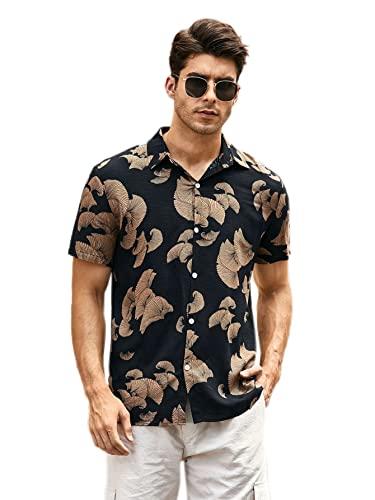 lymio casual shirt for men|| shirt for men|| men stylish shirt || men printed shirt (beach-floral-bsy) (xl, black)