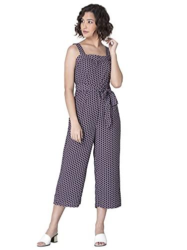 faballey department257 georgette regular black geometric belted strappy jumpsuit (drs04074 xs)