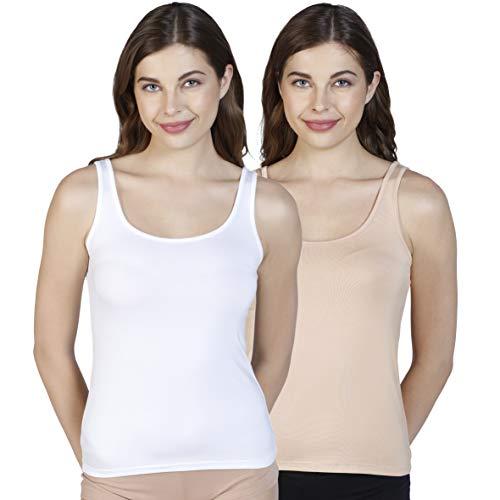 amante modal vests - pack of 2 nude-white