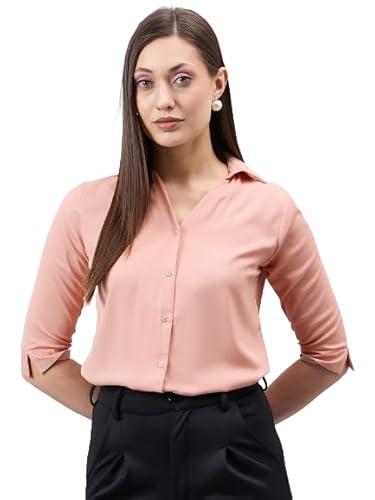 style quotient women nude solid polymoss regular formal shirt