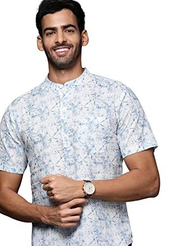 indo era men's cotton tie-dye daily straight short kurta (mkr0bl1169xl_blue_ready to wear_xl-size)