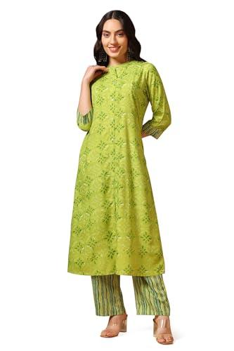 fashion dream women's cotton slub printed salwar suit set (fdwset00139 prt l_parrot_l)