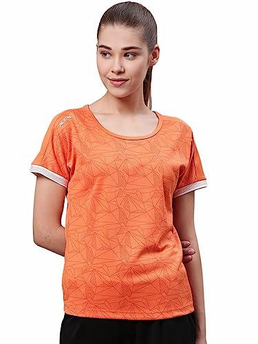 alcis women's solid regular fit t-shirt (was20q351220_ember glow