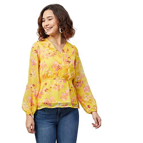 rare women's floral regular blouse (ep7031_yellow small)