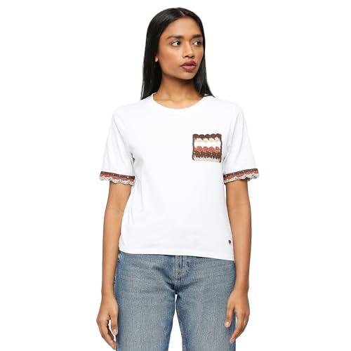 pepe jeans women's semi fit t-shirt (pl505780_white