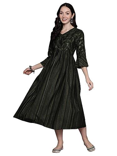 indo era green embroidered a-line ethnic dresses for women (ed9gn7149_x-large)