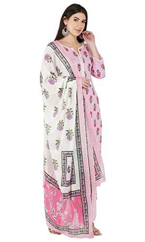 ratan women cotton kurta palazzo with dupatta set (et3503_m_pink_m)