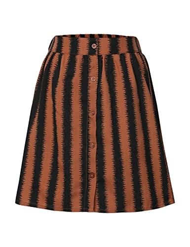 oxolloxo girls regular fit polyester midi printed casual brown skirt