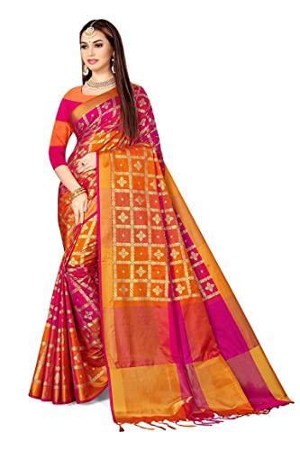 dhruvi trendz cotton silk women saree (dt-s2121-1_orange)