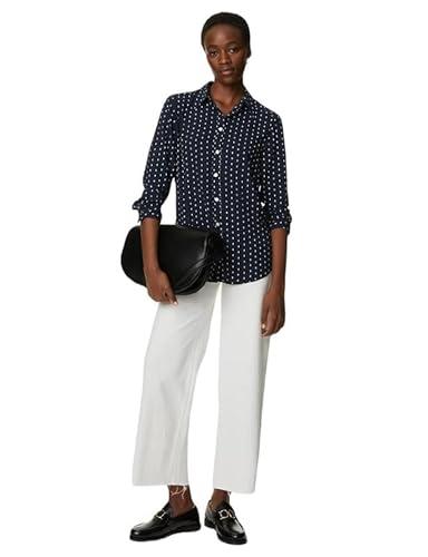 marks & spencer women's regular fit shirt (60639183005_navy mix