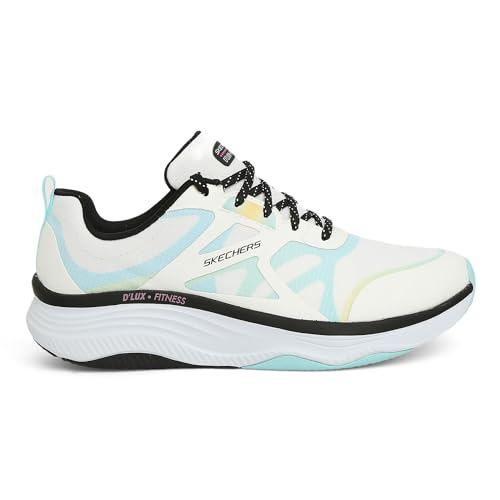 skechers d'lux fitness-bright casual lace up womens shoe multi - 149834-wbkb