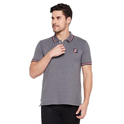 camey men's solid polo t-shirt (xx-large, dark grey)