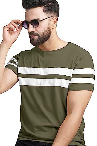 ausk mens tshirt || round neck t shirt for mens || half sleeve t-shirt for men || cotton tshirts (color-olive)