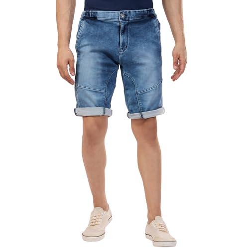 beevee mens denim stone elasticted waist 3/4th with drawstring.