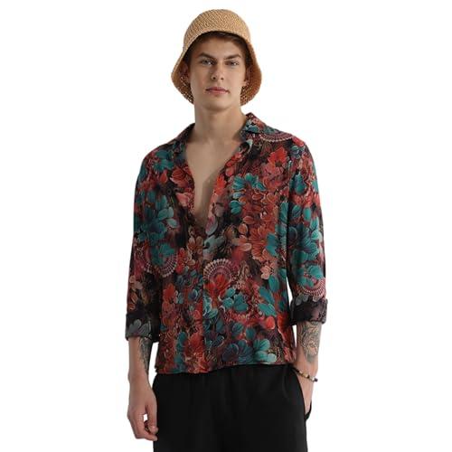 snitch rosetastic red floral shirt