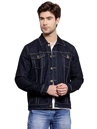 style quotient men blue cotton denim jacket(aw21sqwayne_dnb-m)