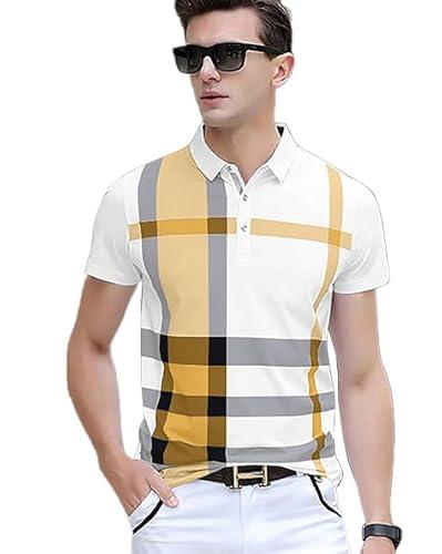 ausk mens color block polo t shirt white