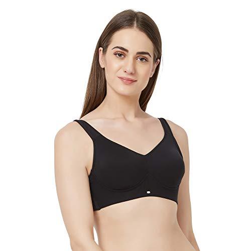 soie. women's minimizer full coverage non-padded non-wired bra (black, 40d)