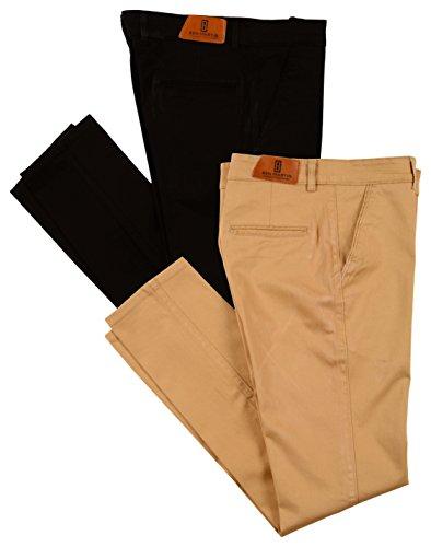 ben martin men's regular fit cotton trousers (cmb-trs-coffee-trs-khaki-32_combo of 2)