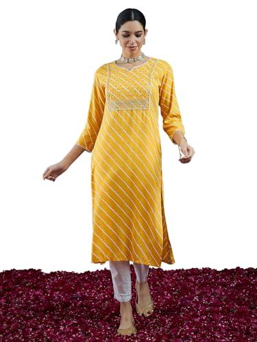 indo era women's viscose rayon printed straight ethnic kurta (shutr7790_xx-large) yellow